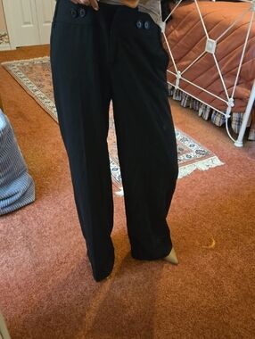 LOFT Black Wide-Leg Woman Dress Pants